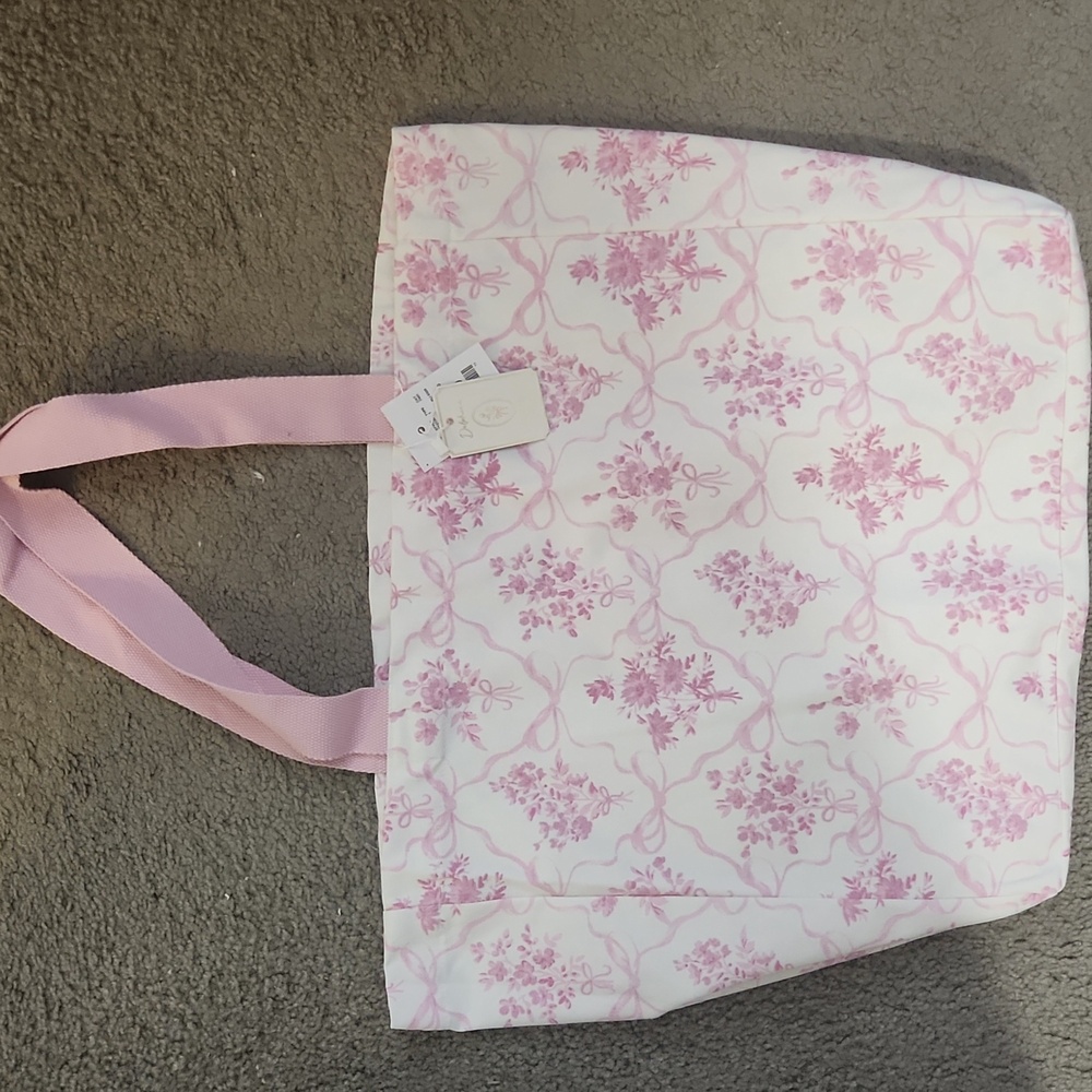 Delphine Floral Bow Pink Tote Bag TJMaxx